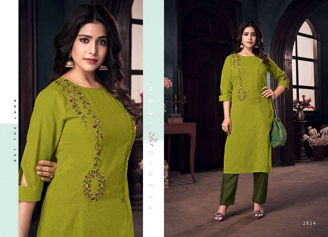 Rangoon Maria Pure Cotton Work Kurti With Pant Catalog