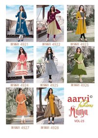 Aarvi Fashion Manya Vol 23 Fancy Designer Kurti Catalog