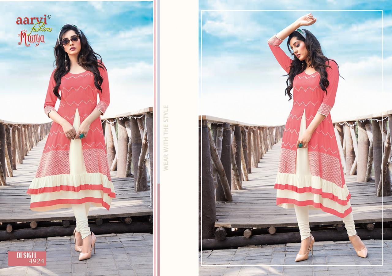 Aarvi Fashion Manya Vol 23 Fancy Designer Kurti Catalog