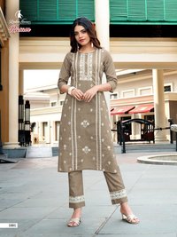 Ladies Flavour Rasam Cotton With Embroidery Work Kurti With Bottom Catalog
