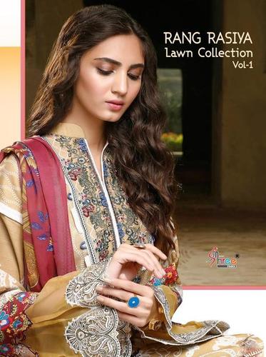 Shree Fabs Rang Rasiya Lawn Collection Vol 1 Cotton Karachi Print With Work Dress Material Catalog