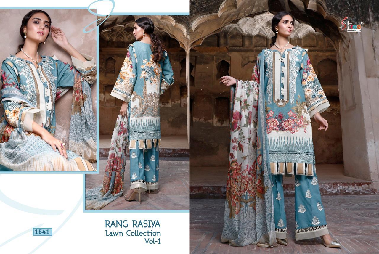 Shree Fabs Rang Rasiya Lawn Collection Vol 1 Cotton Karachi Print With Work Dress Material Catalog
