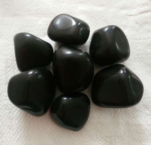 Black Agate tumbled stone