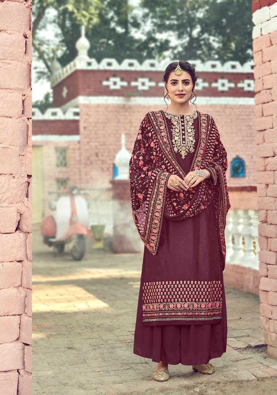 Eba Lifestyle Muskan Viscose Upada With Work Designer Suit Catalog