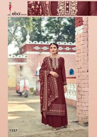 Eba Lifestyle Muskan Viscose Upada With Work Designer Suit Catalog