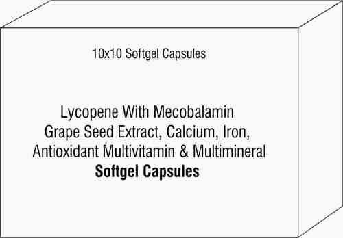 Lycopene With Mecobalamin Grape Seed Extract Calcium Iron Antioxidant Multivitamin & Multimineral