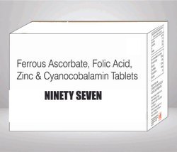 Ferrous Ascorbate Folic Acid Zinc & Cyanocobalamin Tablets