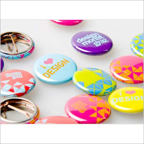 Metallic Button Badges By Basic Visual ID Technologies