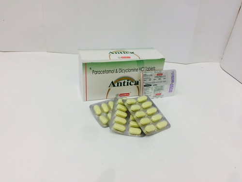 Paracetamol I.P. 500mg,Dicyclomine Hcl I.P. 20mg, By RHOMBUS PHARMA PVT. LTD.