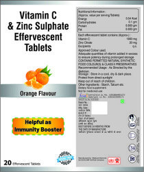 Vitamin C (1000 Mg Ascorbic Acid) & Zinc (20 Mg) Effervescent Tablets