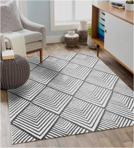Etta black and white geometric hand tufted Carpet