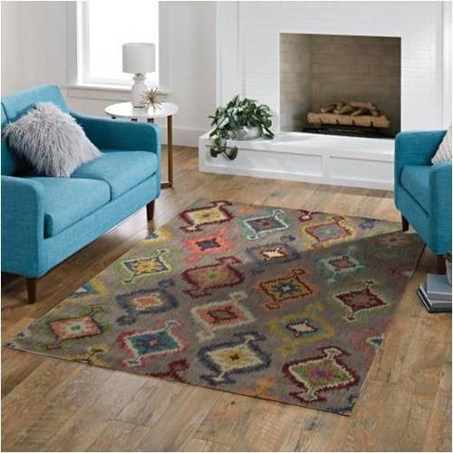 Wool Falke Multicolor Ikat Hand Tufted Carpet