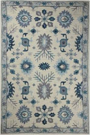 Hilma Ivory Blue Traditional Hand Tufted Carpet