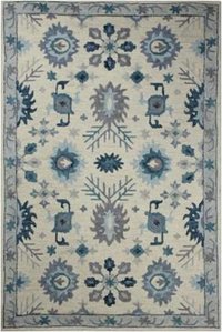 Hilma Ivory Blue Traditional Hand Tufted Carpet
