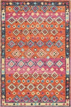 Kort Pink And Orange Suzani Hand Tufted Carpet
