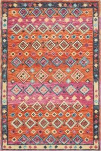 Kort Pink And Orange Suzani Hand Tufted Carpet
