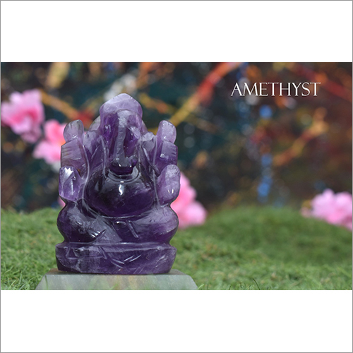 Amethyst Ganesh Statue - Amethyst Crystal 3 Inch Size | Durable Eco-Friendly Washable Water Resistant with Polished Finish