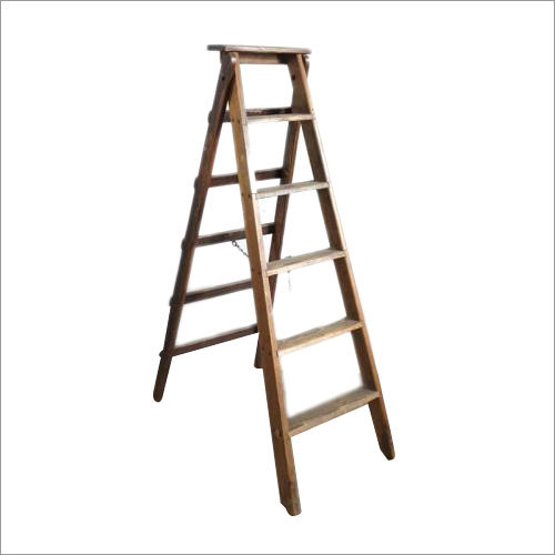 Aluminium Wooden Folding Ladder