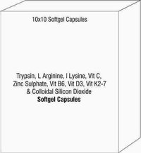 Trypsin L Arginine l Lysine Vit C Zinc Sulphate Vit B6 Vit D3 Vit K2-7 & Colloidal Silicon Dioxide