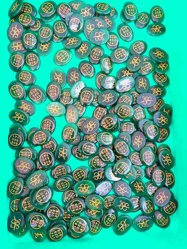 Green Jade Oval With Engraving