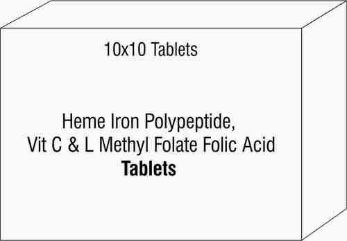 Heme Iron Polypeptide Vit C & L Methyl Folate Folic Acid Tablets