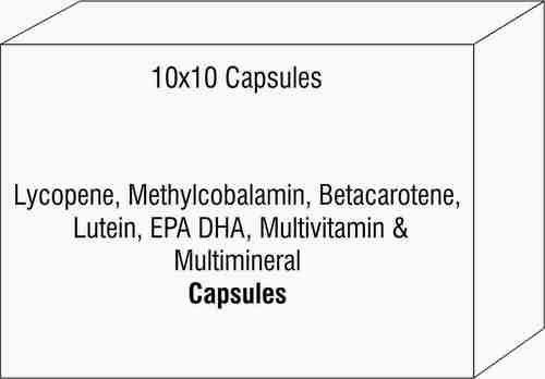 Lycopene Methylcobalamin Betacarotene Lutein EPA DHA Multivitamin & Multimineral Capsule