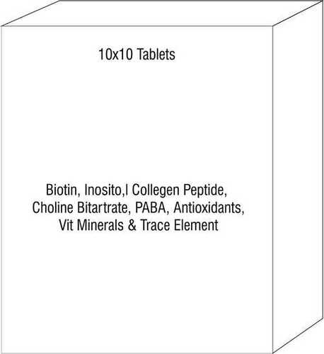 Biotin Inositol Collegen Peptide Choline Bitartrate PABA Antioxidants Vit Minerals & Trace Element