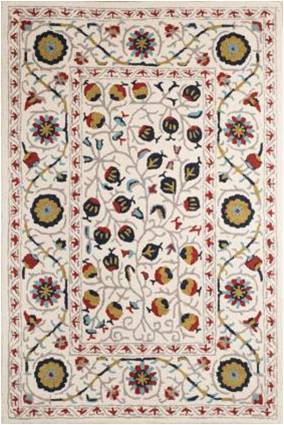 Petra Ivory Suzani Hand Tufted Carpet
