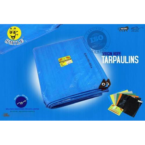 120 GSM Virgin HDPE Tarpaulin - 15x12 Square Feet, Blue | Triple-Layered, Rope Reinforced Edges, Heat-Sealed, Woven Technique