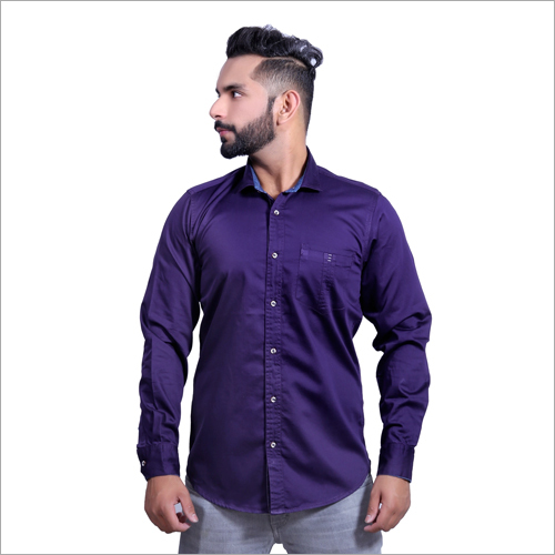 Washable Mens Satin Plain Casual Shirts