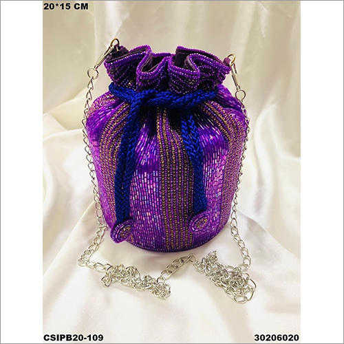 Women Potli Bags - Size 20 x 15 cm | Modern Design, Blue Color, Ideal for Decoration and More