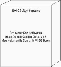 Red Clover Soy Isoflavones Black Cohosh Calcium Citrate Vit E Magnesium oxide Curcumin Vit D3 Boron