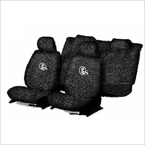 Black Cotton Car Seat Cover - Cotton Material, 4-Wheeler Vehicle Type, Classic Black Design | Durable, Easy to Clean, Comfortable Fit