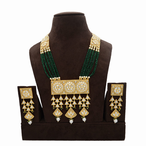 Kundan Pendent Mala Set with Pearl hangingsKundan Pendent Mala Set With Pearl Hangings