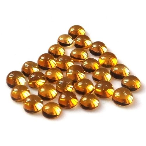 3Mm Citrine Round Cabochon Loose Gemstones Grade: Aaa