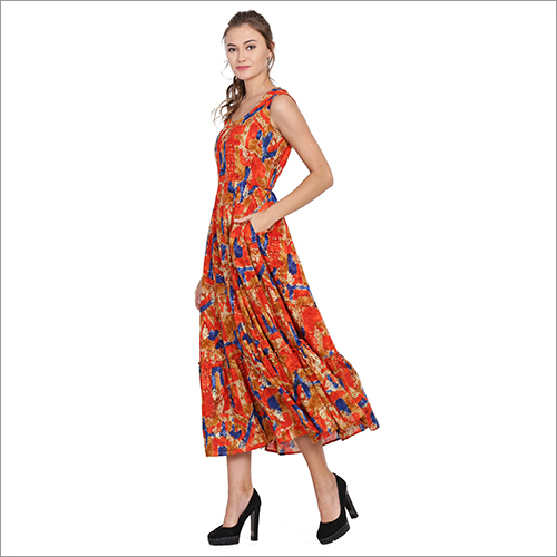 Any Color Party Wear Printed Gown