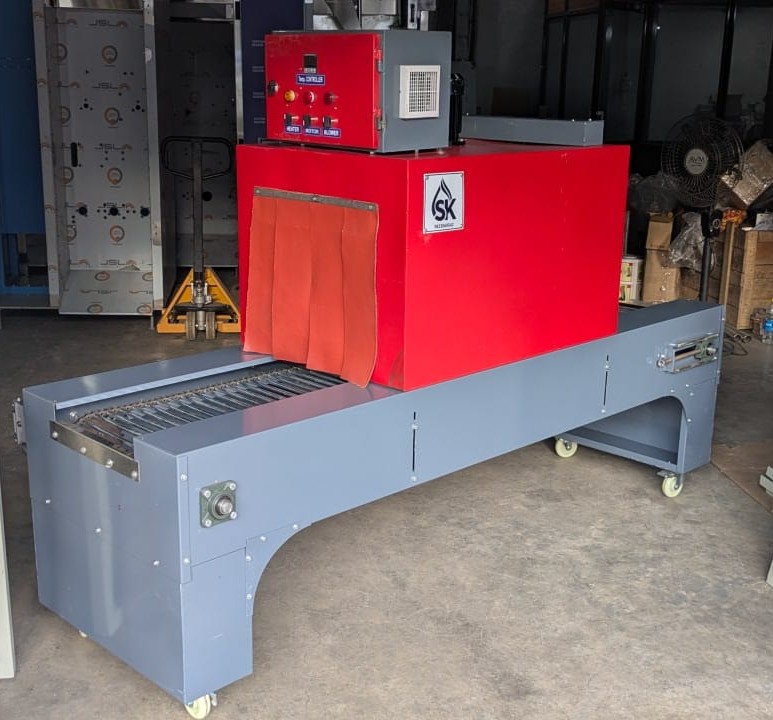Shrink Tunnel Packaging Machine - Metal, 220v/380v | Automatic, Blue and White, Computerized with PLC Control System, 1-Year Warranty
