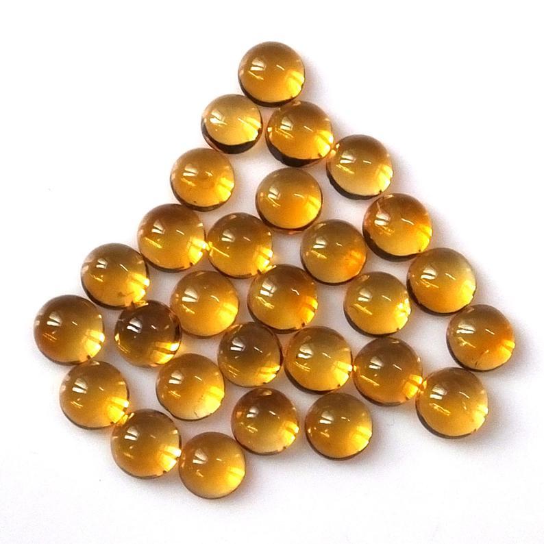 7mm Citrine Round Cabochon Loose Gemstones