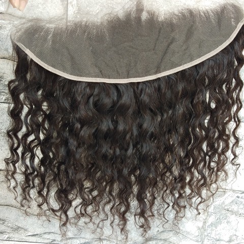 Natural Remy Curly Transparent Swiss Lace Frontal