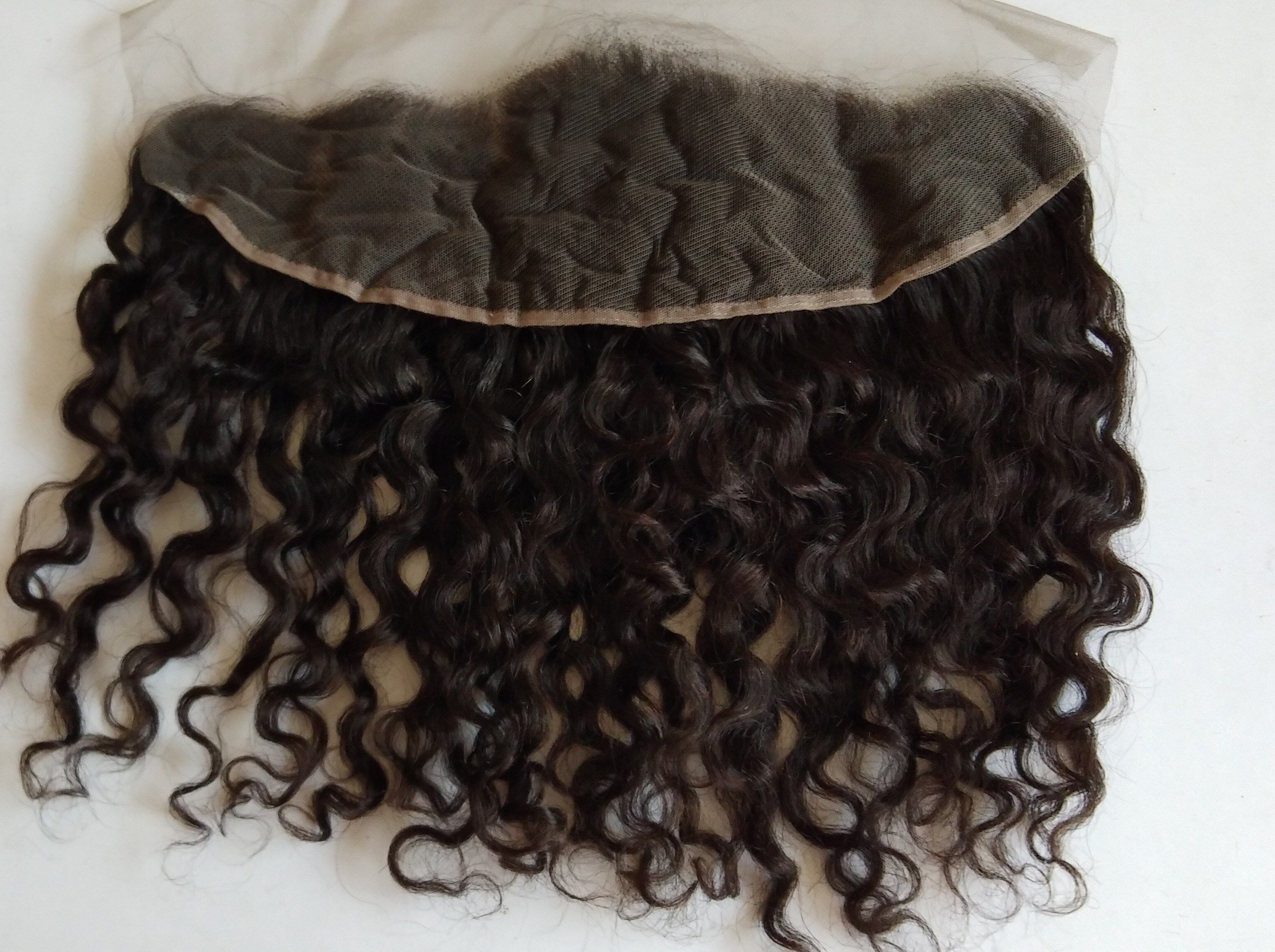 Natural Remy Curly Transparent Swiss Lace Frontal 13x4