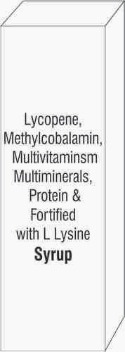 Lycopene Methylcobalamin Multivitamins Multiminerals Protein & Fortified With L Lysine Syrup