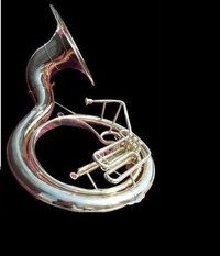 Metal Indian Handmade Brass Finish Sousaphone Brass Made Tuba Mouth Piece With Carry Bag 25"
