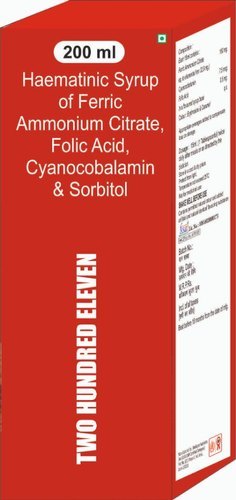 Haematinic Syrup Of Ferric Ammonium Citrate Folic Acid Cyanocobalamin & Sorbitol