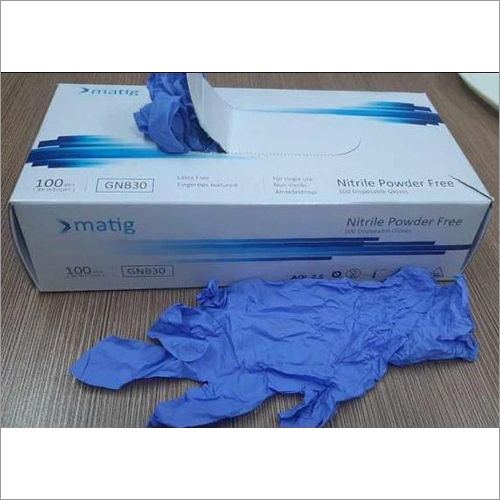 Blue Nitrile Powder Free Gloves