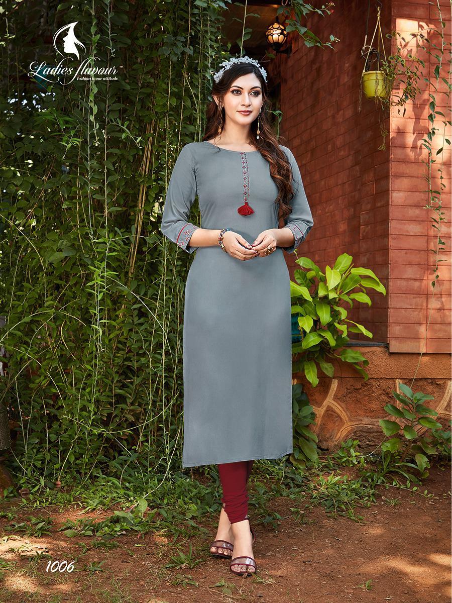 Ladies Flavour Serena Vol 3 Rayon With Embroidery Work Kurti Catalog