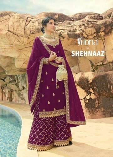 Fiona Shehnaaz Georgette With Embroidery Work Designer Suit Catalog