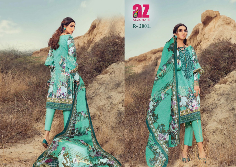 AL Zohaib Roohi Pure Lawn Cotton Pakistani Print Salwar Suits Catalog