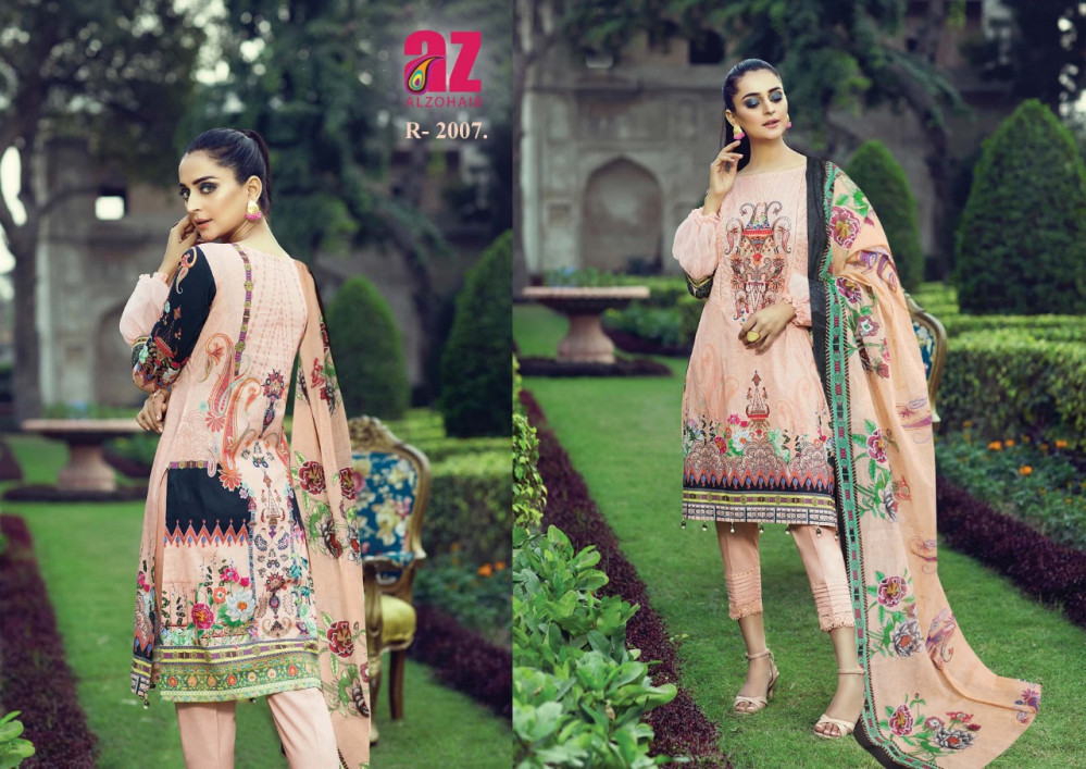AL Zohaib Roohi Pure Lawn Cotton Pakistani Print Salwar Suits Catalog