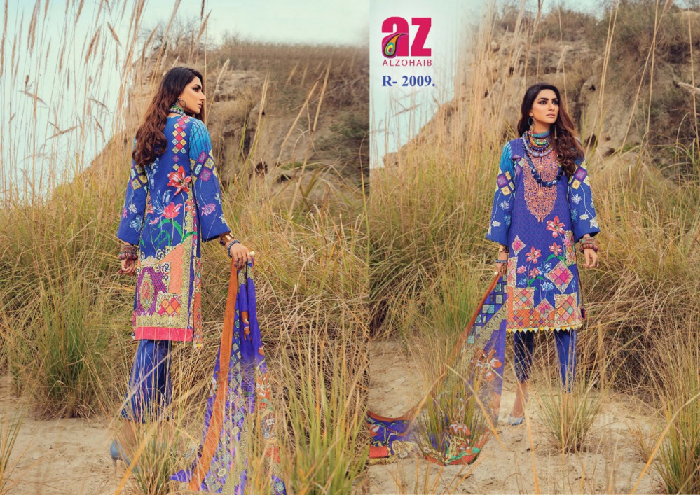 AL Zohaib Roohi Pure Lawn Cotton Pakistani Print Salwar Suits Catalog