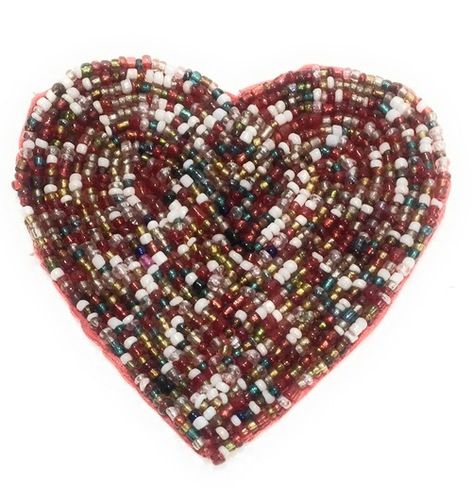 Multicolor Multicolour Glass Beads Heart Coaster